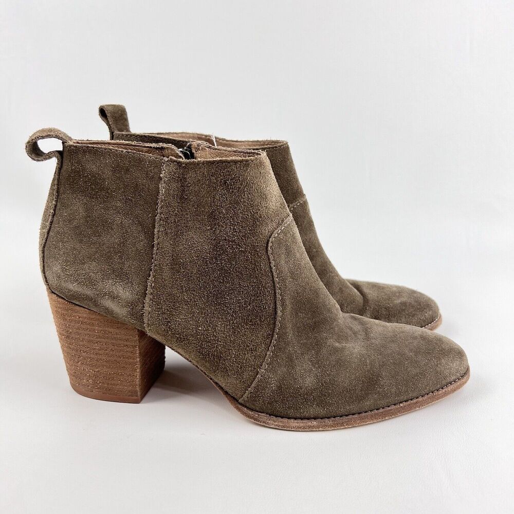 MADEWELL Suede Leather Ankle Boot Brenner Block Heel Brown Western Women's US 10